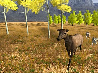 Screenshot of an elk running